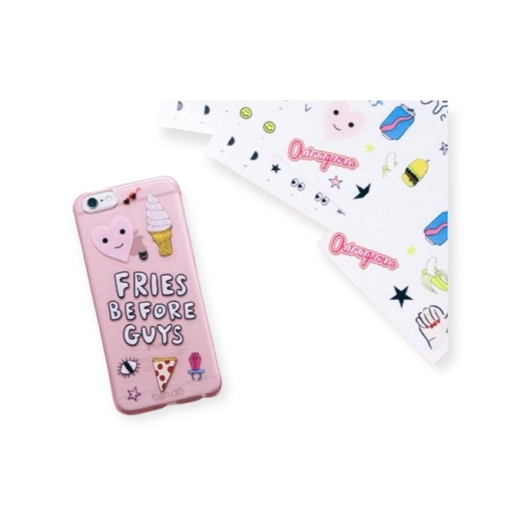 new Bando  Fries Before Guys  iPhone 6 7 8 Case  Clear Pink Lips Stickers  - Picture 4 of 15